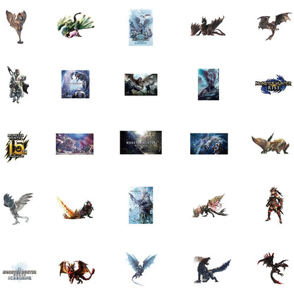 50PCS Game Monster Hunter Personalized Decoration Graffiti Waterproof Sticker Notebook Skateboard Water CupHelmet