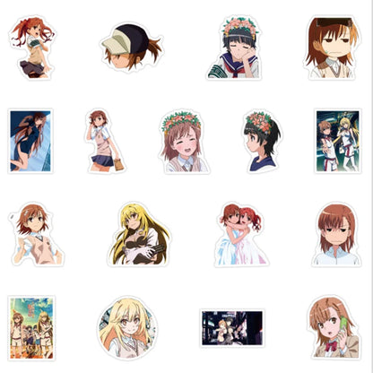 50PCS Anime A Scientific Super-electromagnetic Gun Graffiti Suitcase Notebook Waterproof Cartoon Stickers Decorative Toys