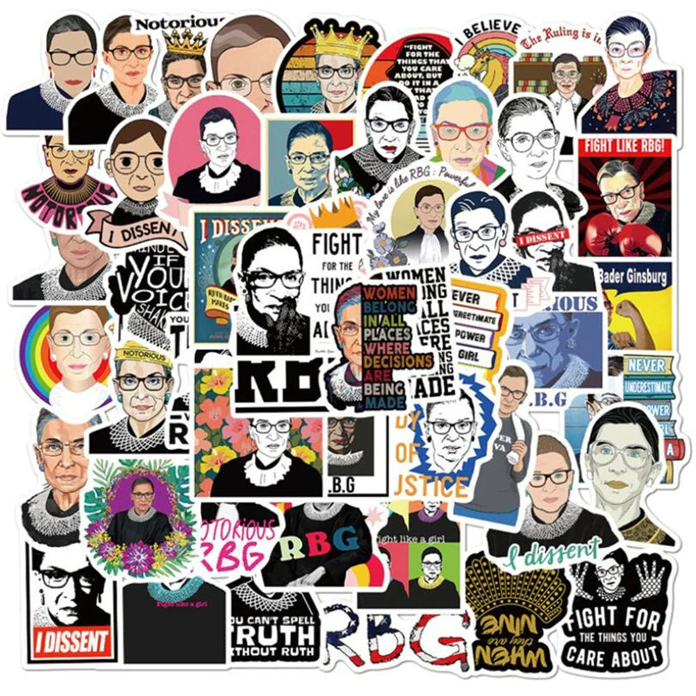 50 pieces of cartoon female judge character graffiti stickers, personalized DIY trolley, mobile phone case, laptop, notebook, decorative waterproof sticker toys