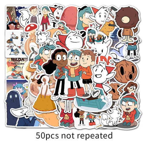 50PCS Cartoon Anime Hilda Girl Graffiti Notebook Guitar Bike Skateboard Gift Toy Waterproof Animation Sticker