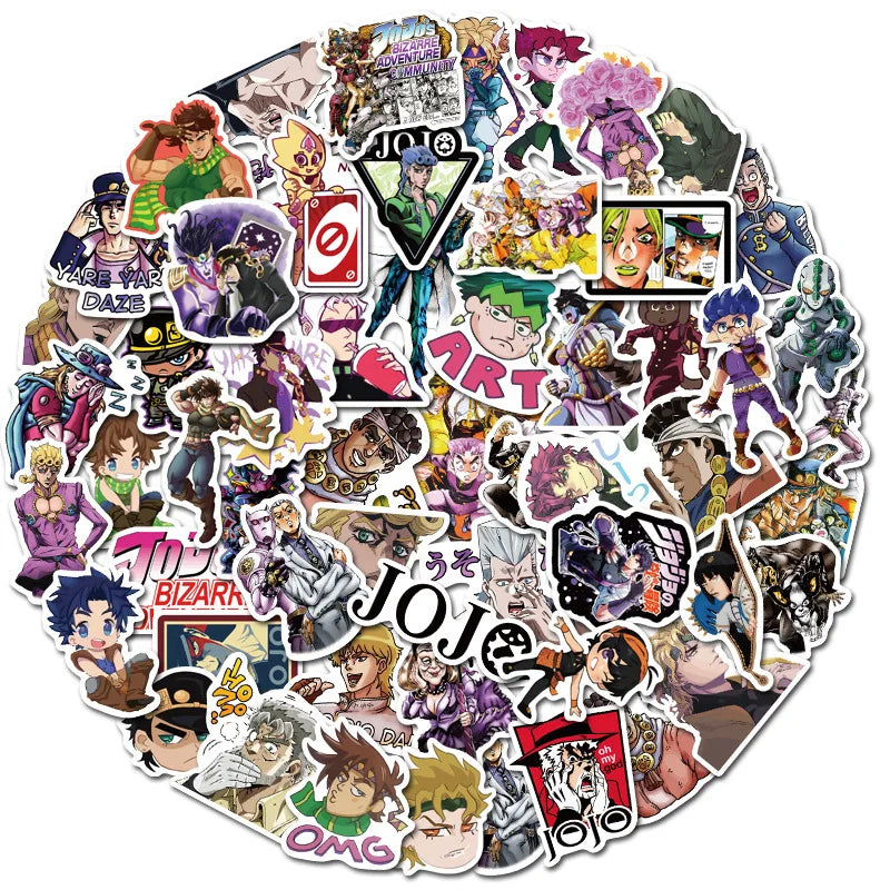 50PCS Japan anime JOJO cartoon graffiti passionate personality computer laptop luggage waterproof car stickers
