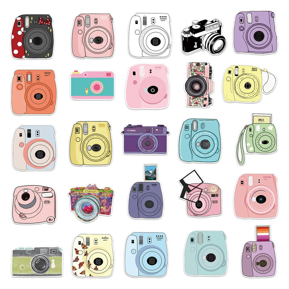 50PCS Camera Trend Creative Graffiti Sticker Luggage Scooter Tablet Computer Car Cartoon Decoration Sticker