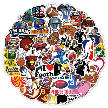 50PCS Football Cartoon Personalized Graffiti Sticker Suitcase Guitar Car Helmet Computer Refrigerator Waterproof