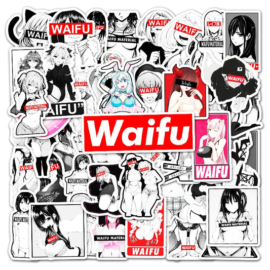 50PCS Anime Sexy Waifu Girl Graffiti Sticker Toy Suitcase Laptop Skateboard Mobile Phone Car Skateboard Sticker