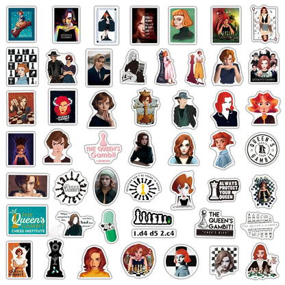 50PCS New American Drama Queen's Chess Game Graffiti Waterproof Sticker Suitcase Notebook Stationery Box WaterCup