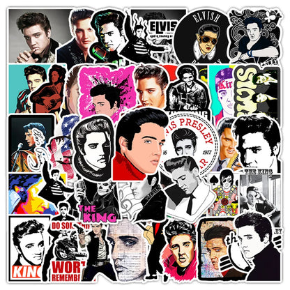 51PCS Singer Elvis Presley Graffiti Waterproof Sticker Suitcase Notebook Skateboard Refrigerator Helmet Water Cup