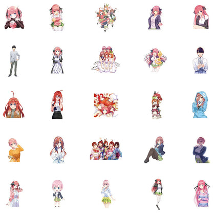 50pcs Japanese Anime Quintile Bride Graffiti Sticker DIY Guitar Luggage Star Anime Sticker Waterproof