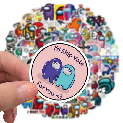 50PCS Game Emoticons Among Us Graffiti Waterproof Sticker Suitcase Notebook Refrigerator Water Cup Stationery Box