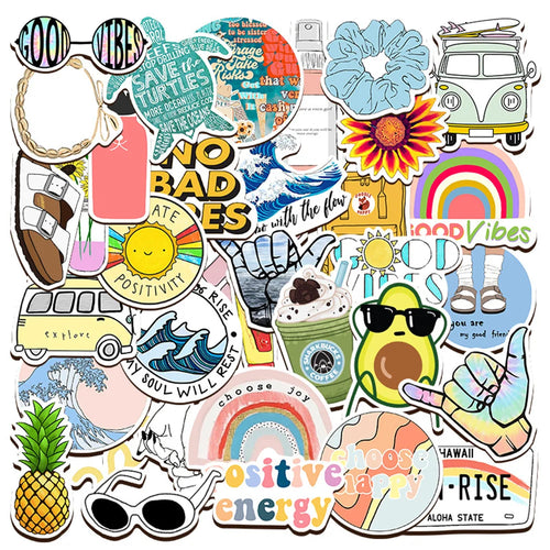 50PCS Vsco Style Simple Personality Graffiti Waterproof Sticker Suitcase Notebook Refrigerator SkateboardWaterCup