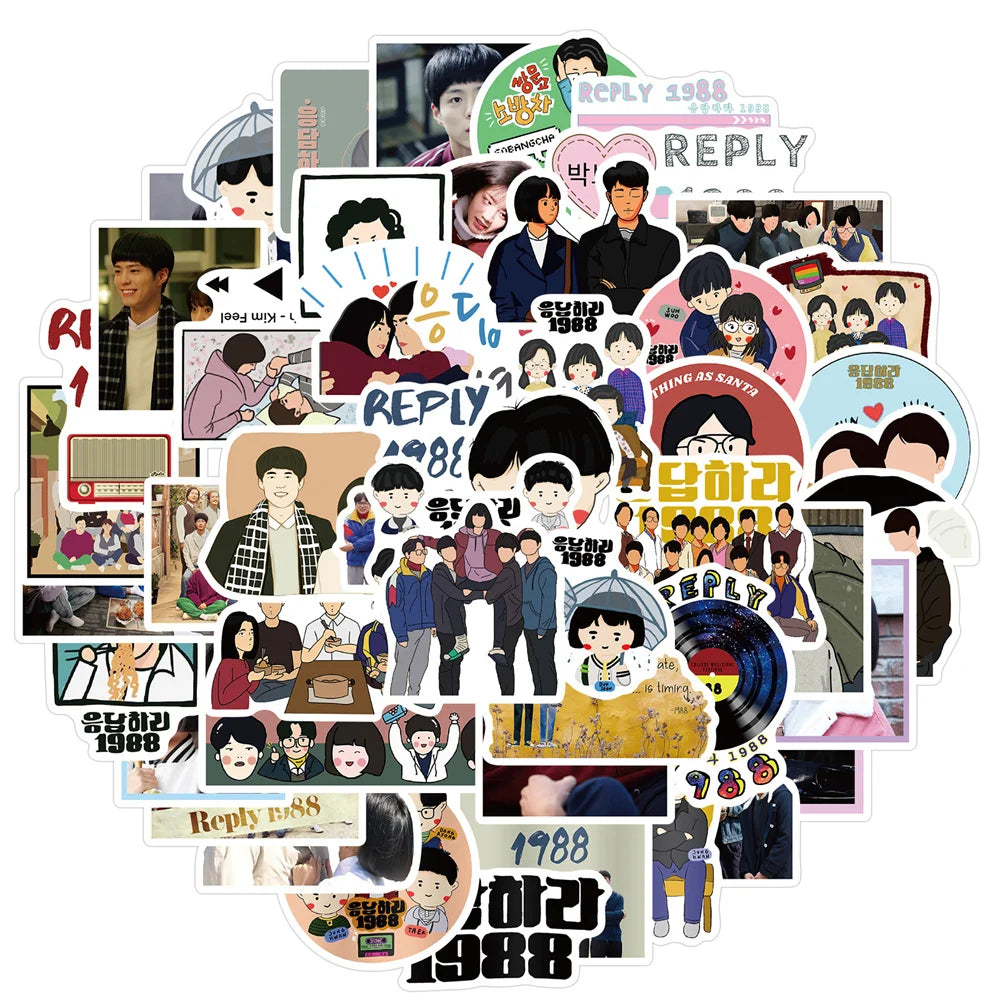 50PCS Korean Drama Please Answer 1988 Graffiti Waterproof Sticker Suitcase Notebook MobilePhoneRefrigeratorHelmet