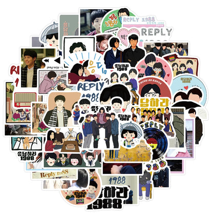 50PCS Korean Drama Please Answer 1988 Graffiti Waterproof Sticker Suitcase Notebook MobilePhoneRefrigeratorHelmet
