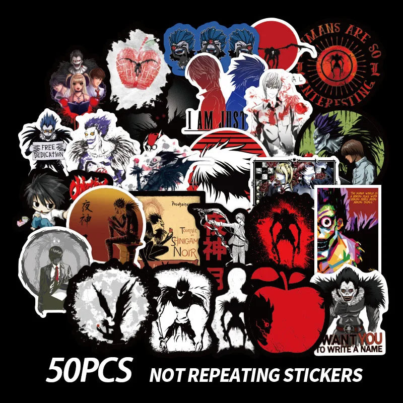 50PCS Death Note Cartoon Anime Graffiti Stickers Computer Mobile Phone Luggage Waterproof Stickers