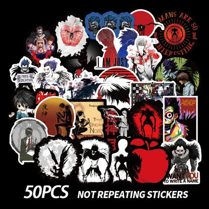 50PCS Death Note Cartoon Anime Graffiti Stickers Computer Mobile Phone Luggage Waterproof Stickers
