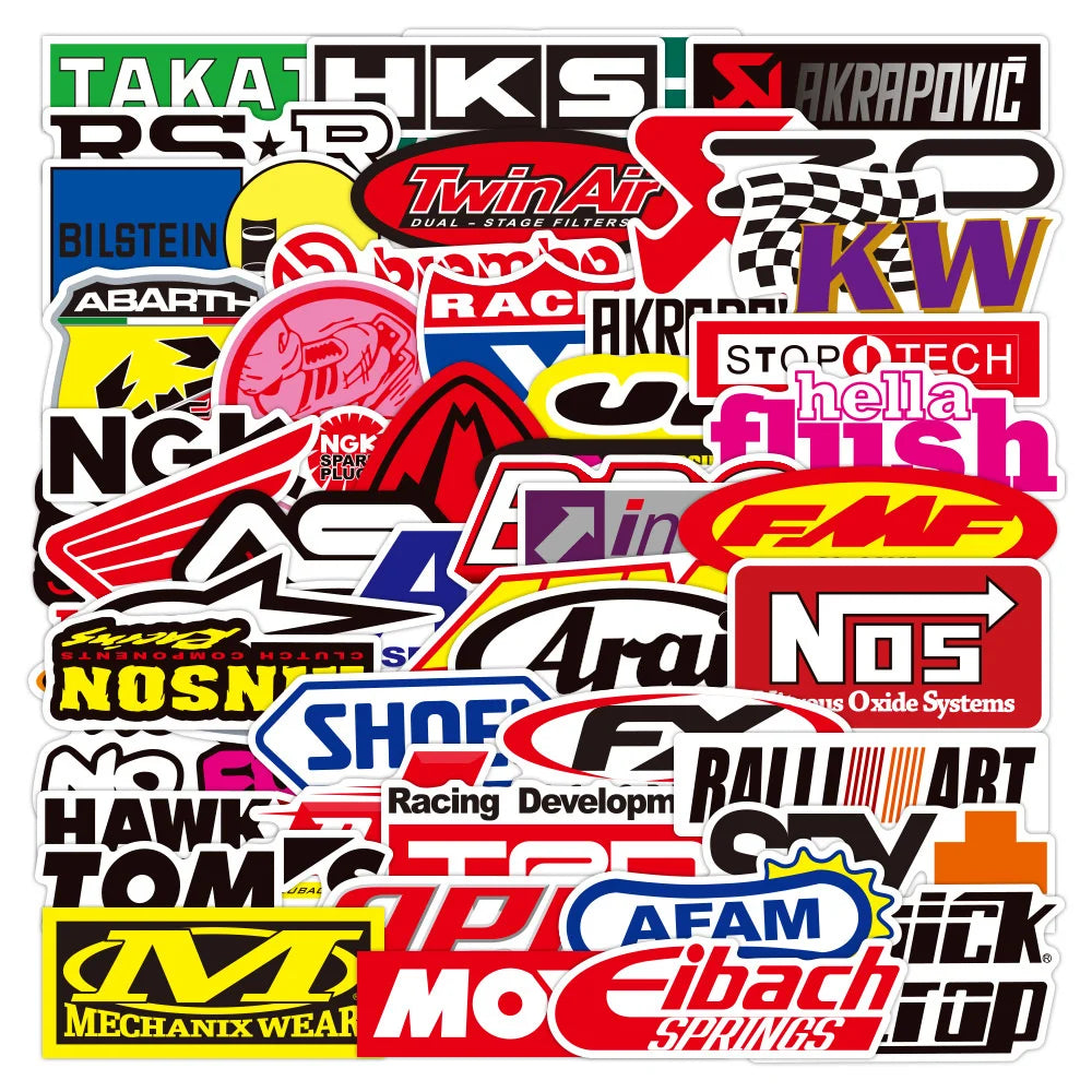 50PCS Racing Motorcycle JDM Graffiti Sticker Waterproof Notebook Water Cup Car Children's Refrigerator Custom