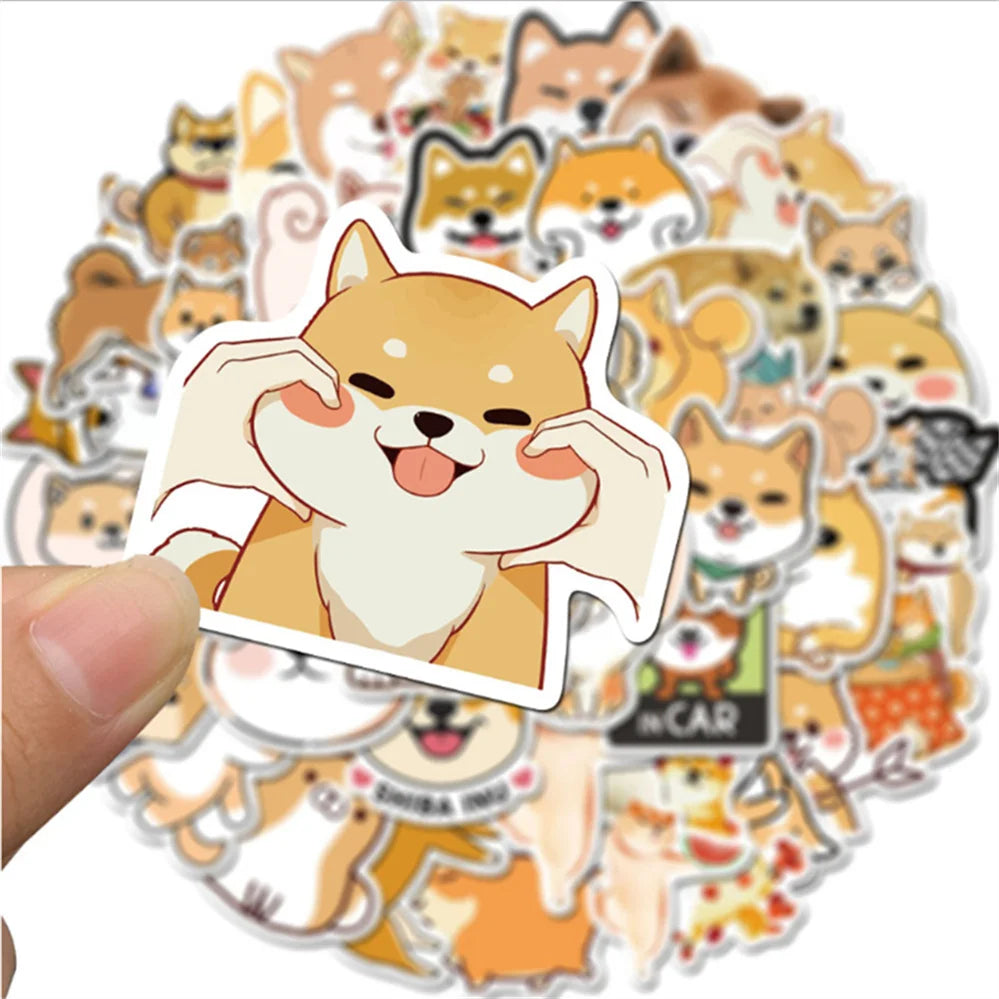 50PCS    Cute Cartoon Pet Puppy Notebook Hand Account Graffiti Mobile Phone Shell Decorative Waterproof Stickers