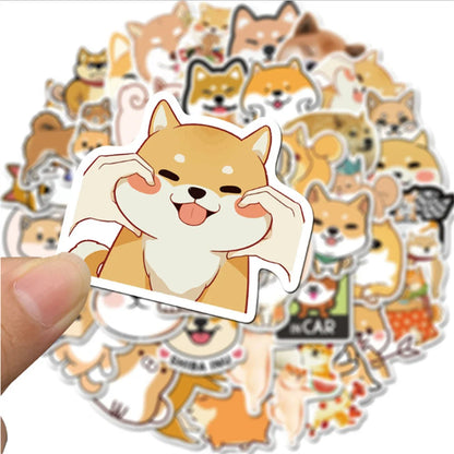 50PCS    Cute Cartoon Pet Puppy Notebook Hand Account Graffiti Mobile Phone Shell Decorative Waterproof Stickers