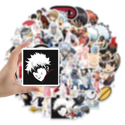 50 pieces of cartoon and anime silver jade graffiti stickers, personalized DIY small car box, scooter, refrigerator, water cup, waterproof sticker toys