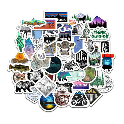 50PCS Car Outdoor Landscape Graffiti Waterproof Removable Luggage Skateboard Stickers Decorative Toys