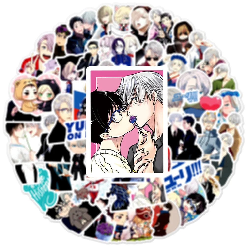 50PCS Anime Yuri on Ice Graffiti Sticker Laptop Skateboard Guitar Refrigerator Waterproof Decorative Sticker