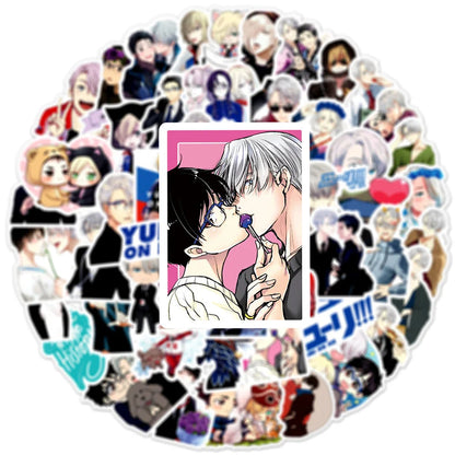 50PCS Anime Yuri on Ice Graffiti Sticker Laptop Skateboard Guitar Refrigerator Waterproof Decorative Sticker