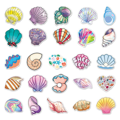 50PCS     ShellCartoon Suitcase Stickers Creative Graffiti Waterproof Suitcase Laptop Decoration Stickers