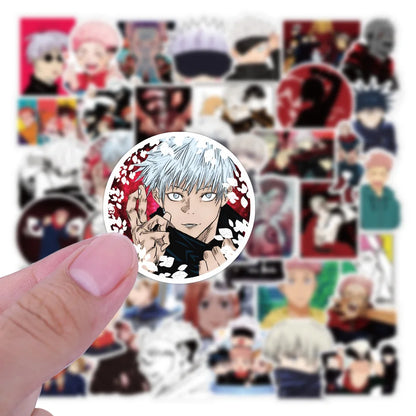 50PCS cartoon Japanese animation Jujutsu Kaisen series graffiti stickers, personalized PVC waterproof decorative stickers, suitable for water cups, laptops, phone cases, luggage decoration stickers and toys
