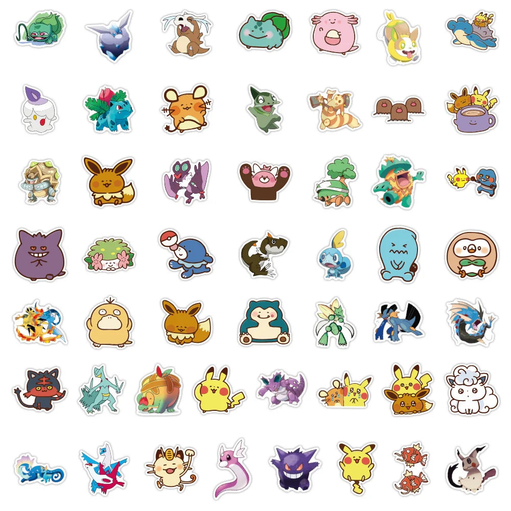 50PCS Animation Pokemon Personalized Decoration Graffiti Waterproof Sticker Notebook Skateboard Water Cup Helmet