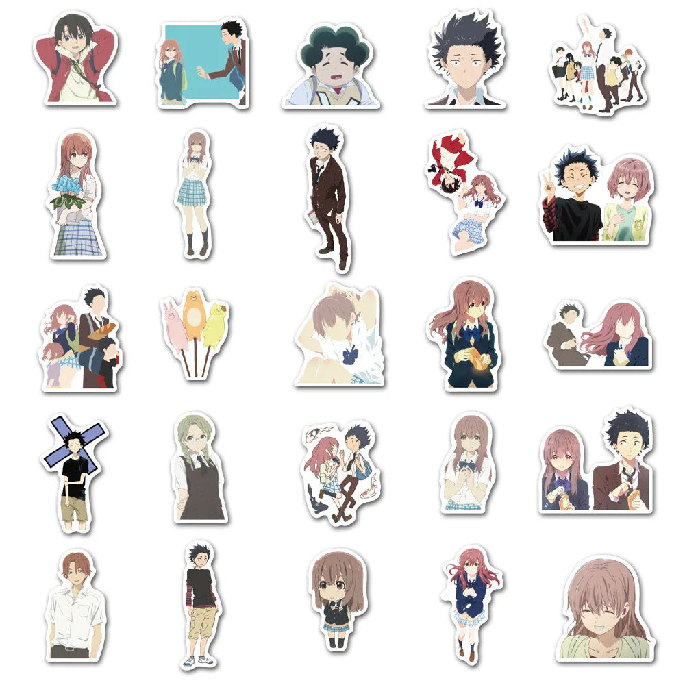 50PCS Art Illustration Popular Creative Cartoon Japanese Campus Anime Characters Series Decorative Style Graffiti Stickers Personality Fashion Creative DIY Exquisite Decorative Decals Suitable For Cups, Helmets, Skateboards Popular Stickers Toys