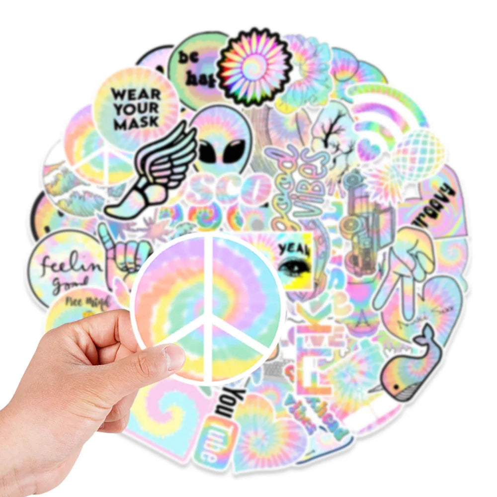 50PCS New Gradient Graffiti Stickers Car Luggage Refrigerator Skateboard Decoration Stickers