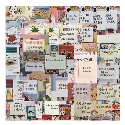 50PCS Convenience Label Text Small Fresh Graffiti Waterproof Sticker Suitcase Notebook Skateboard Water Cup Helmet