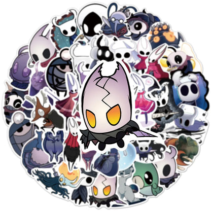 50PCS Game Hollow Knight Skateboard Notebook Graffiti Luggage Waterproof Cartoon Stickers Children's Toys
