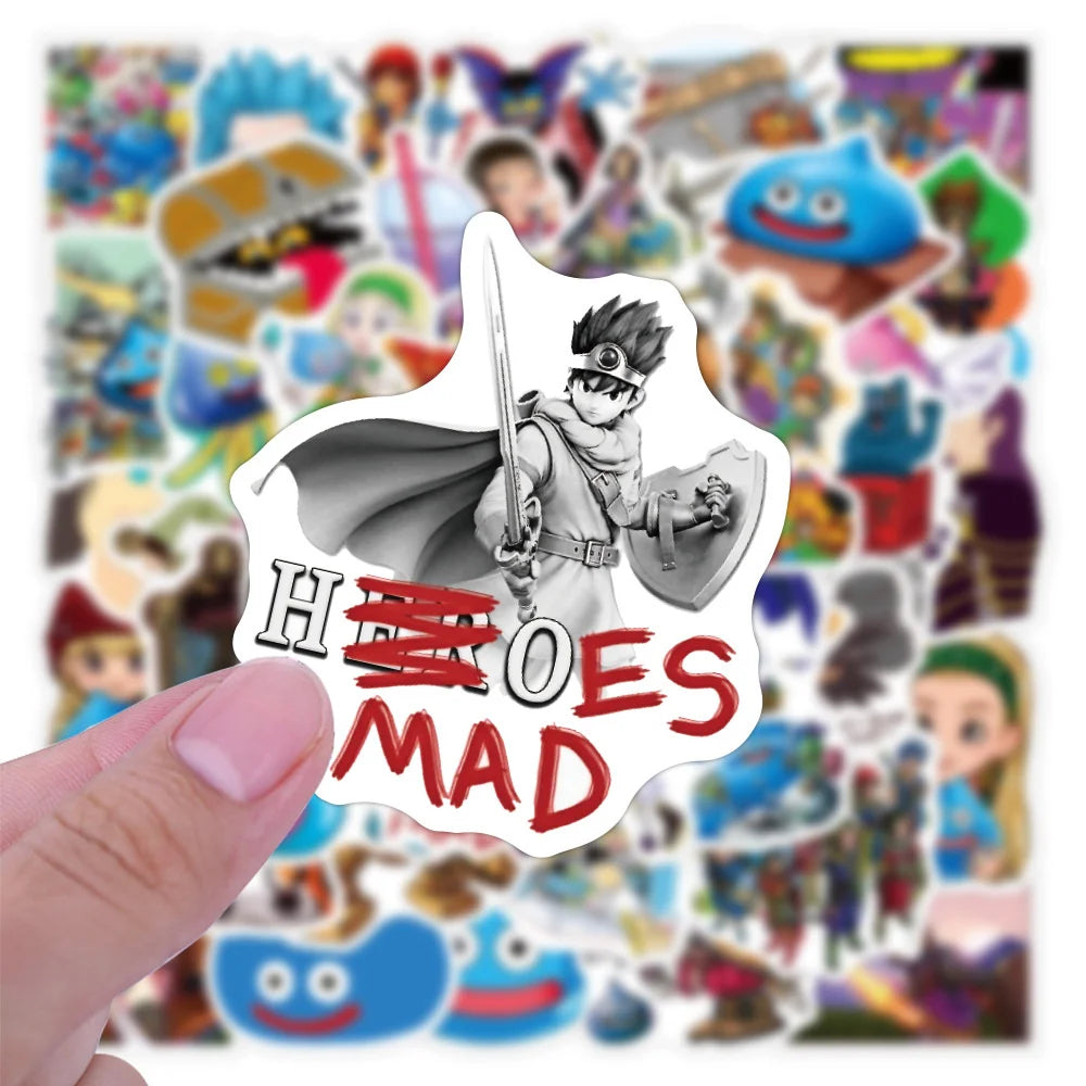 50PCS Cartoon Anime Dragon Quest Sticker Game Luggage Notebook Motorcycle Graffiti Sticker
