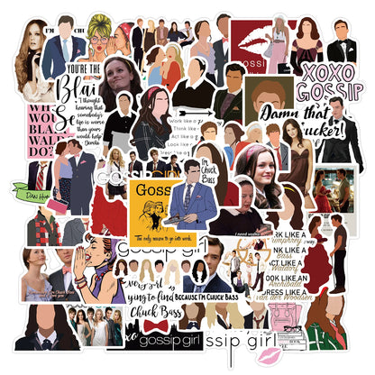 50PCS American Drama Gossip Girl Graffiti Waterproof Sticker Suitcase Notebook Mobile Phone Skateboard Water Cup