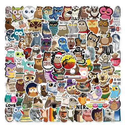 50PCS Cartoon Owl Cute Graffiti Waterproof Sticker Suitcase Notebook Refrigerator Skateboard Stationery Box Helmet