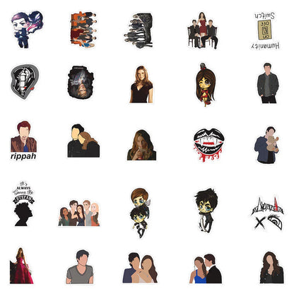 50PCS Popular American Drama Vampire Diaries Graffiti Waterproof Sticker Suitcase Notebook Refrigerator Water Cup