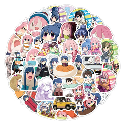 50PCS Girls Cute Cartoon Stickers Suitable for Water Cup Luggage Laptop Computer Refrigerator Decoration Sticker