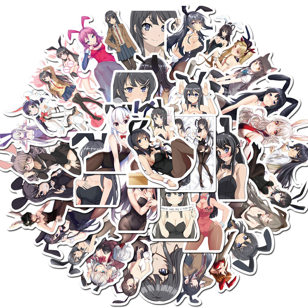 50PCS Anime Poster Art Stickers, Retro Cartoon Doodles for a Classic Pin-Up Aesthetic and Collectors