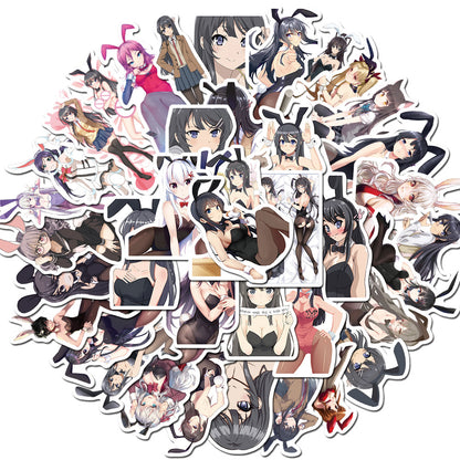 50PCS Anime Poster Art Stickers, Retro Cartoon Doodles for a Classic Pin-Up Aesthetic and Collectors