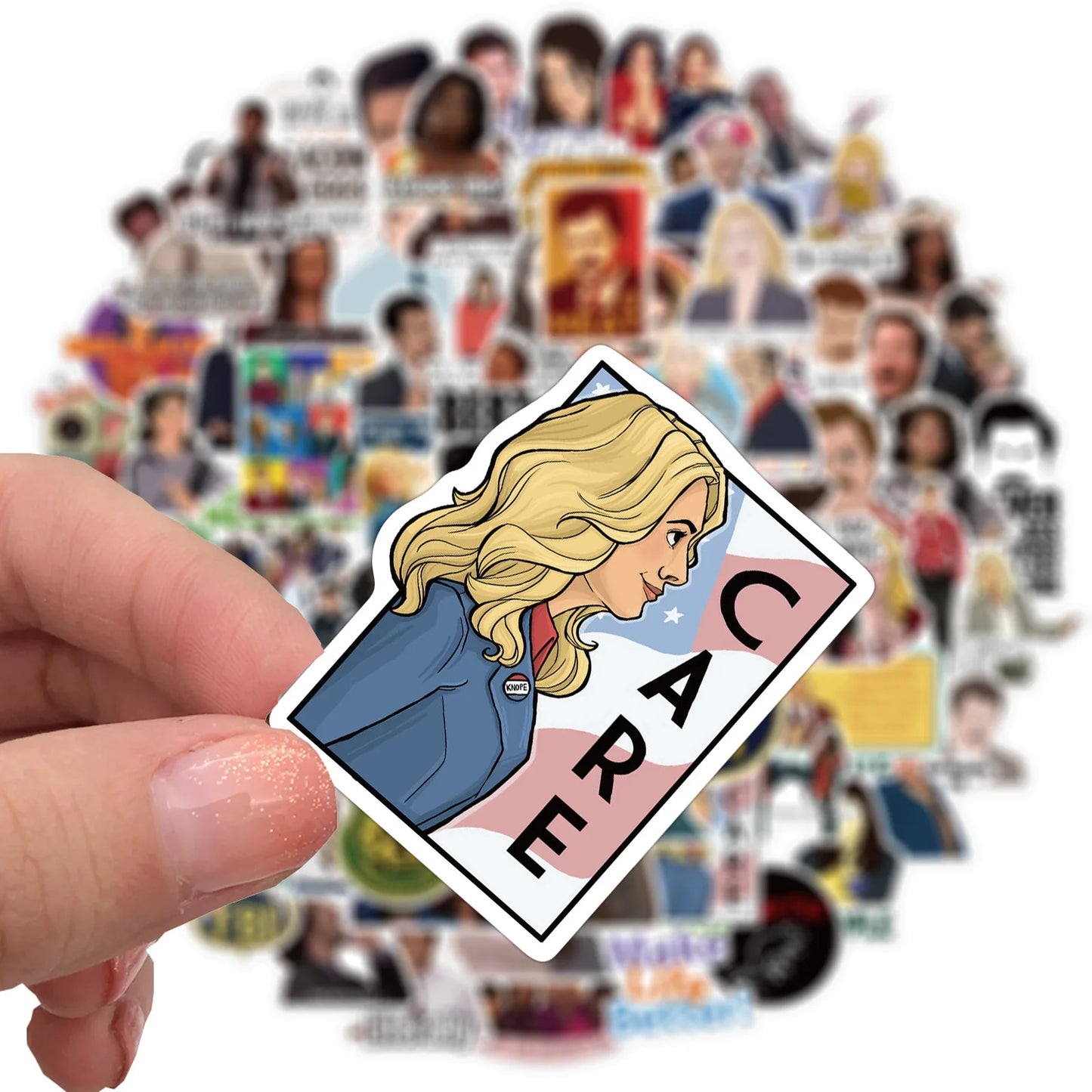 50PCS American Drama Park and Recreation Graffiti Waterproof Sticker Suitcase Notebook Mobile Phone Refrigerator