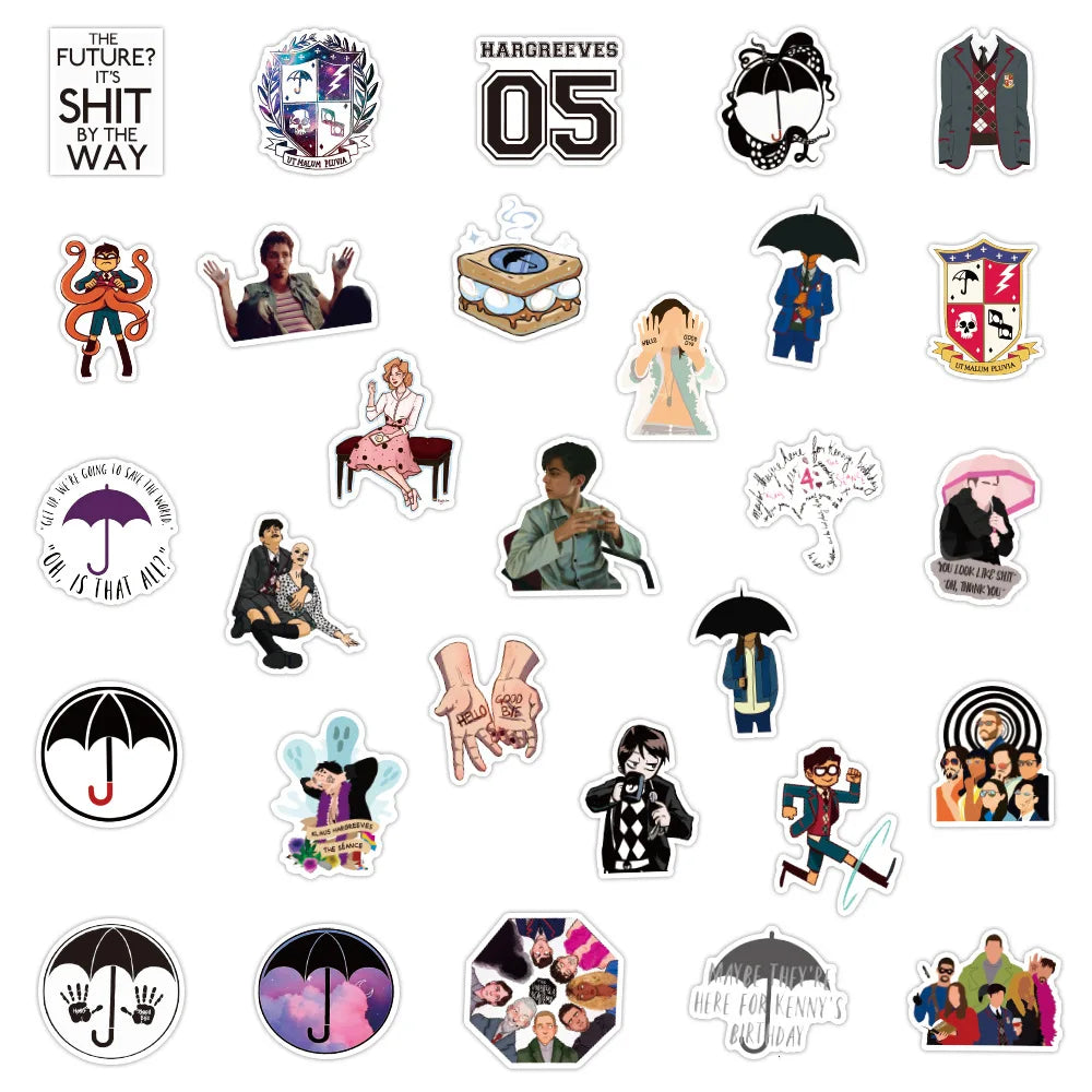 50PCS American Drama Umbrella College Graffiti Sticker Waterproof Suitcase Notebook Refrigerator Water Cup Sticker