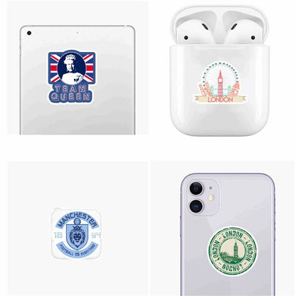 50PCS British Pzi Flag Retro Cultural Logo Sticker Luggage Stationery Notebook Computer Helmet Sticker