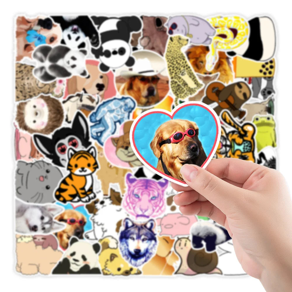 50PCS Cartoon Animal Collection Graffiti Guitar Skateboard Luggage Notebook Waterproof Helmet Gift Toy Sticker