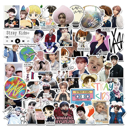 50PCS South Korean Men's Team Stray Kids Graffiti Personalized Waterproof Sticker Suitcase Notebook Refrigerator