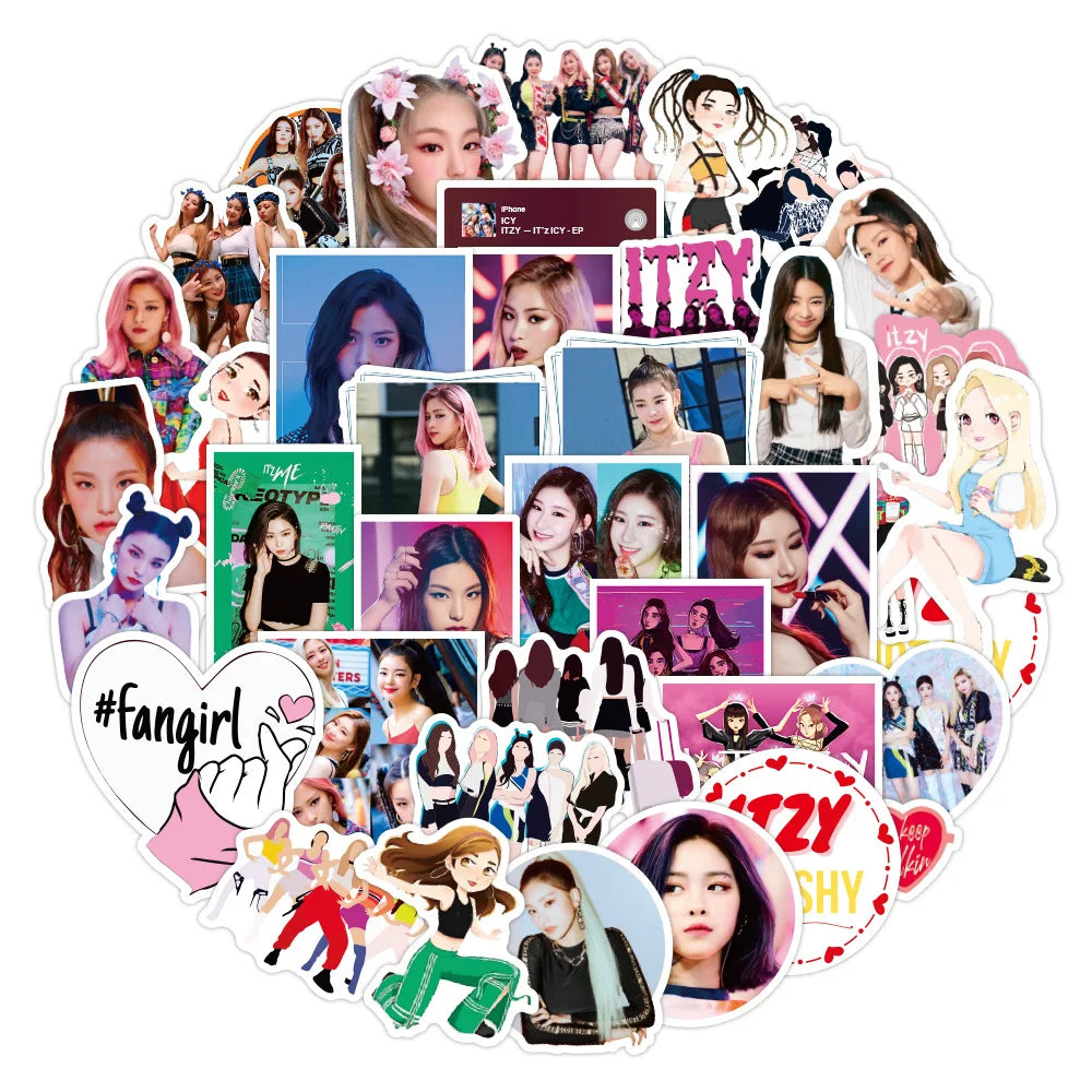 50pcs Popular Korean Women's Group Singer Graffiti Sticker Waterproof Trolley Case Guitar Waterproof Toy Sticker