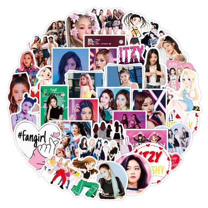 50pcs Popular Korean Women's Group Singer Graffiti Sticker Waterproof Trolley Case Guitar Waterproof Toy Sticker
