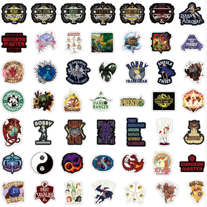 50PCs Animation Dragon and Dungeon Graffiti personality Sticker DIY Suitcase Laptop Skateboard Motorcycle