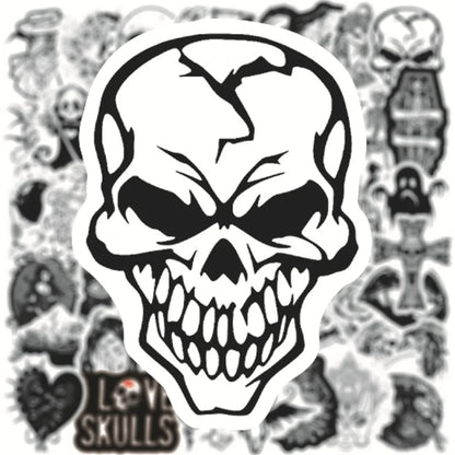50PCS Black and White Devil Gothic Graffiti Waterproof Sticker Suitcase Notebook Skateboard Refrigerator WaterCup