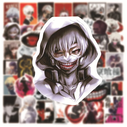 50PCS Anime Tokyo Ghoul Graffiti Decoration Cool Guitar Skateboard Luggage Notebook Waterproof Helmet Toy Sticker