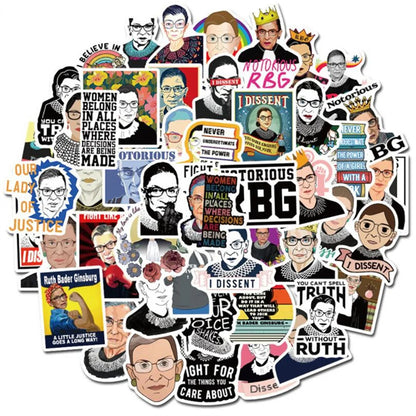 50 pieces of cartoon female judge character graffiti stickers, personalized DIY trolley, mobile phone case, laptop, notebook, decorative waterproof sticker toys