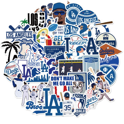50PCS/Dodgers Series Baseball Sticker Laptop Guitar Motorcycle Luggage Skateboard Bike Waterproof Sticker